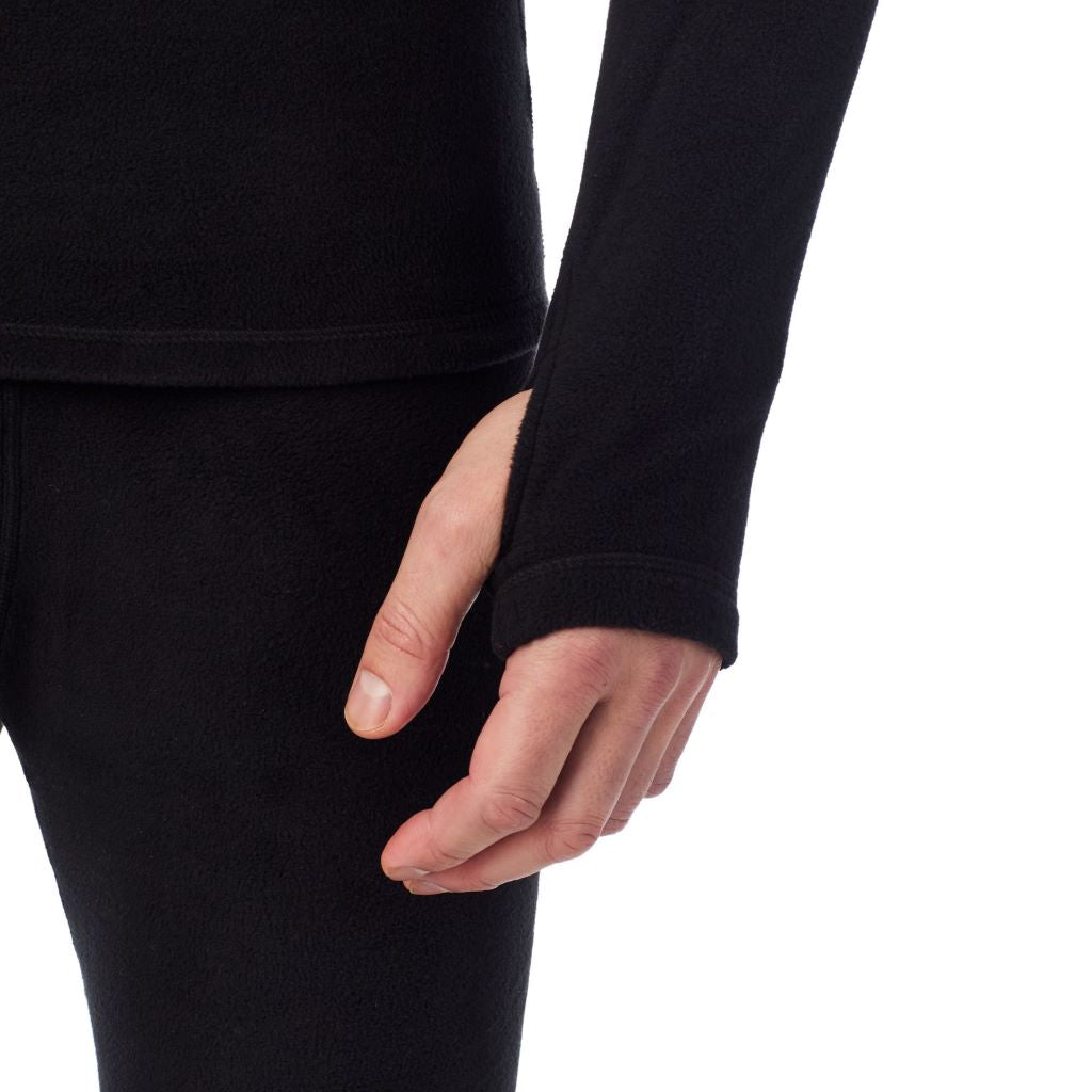 A man wearing Black Fleecewear Long Sleeve Mock Neck
