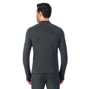 A man wearing Black Heather Fleecewear Long Sleeve Mock Neck
