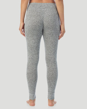 A lady wearing SoftKnit Legging in Marled Grey back view back view