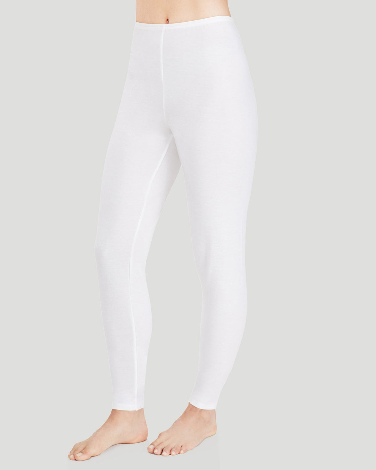 A lady wearing Softwear Legging in White  