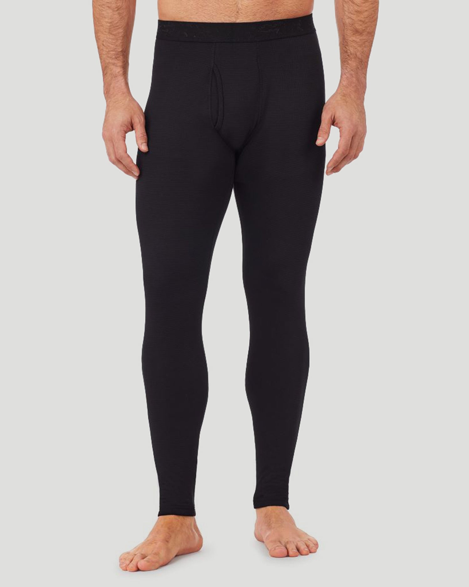Black; Model is wearing size M. He is 6'1", Waist 31", Inseam 33". @A man wearing a black X fleece pant.