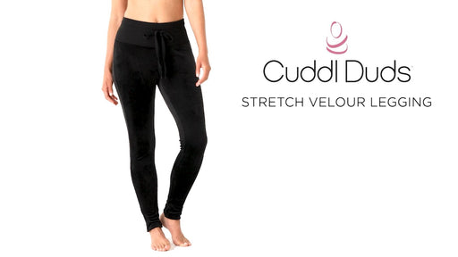 CUDDL DUDS DOUBLE Plush Velour Leggings Black Medium Ankle Tapered Pullon  NWOT $23.00 - PicClick