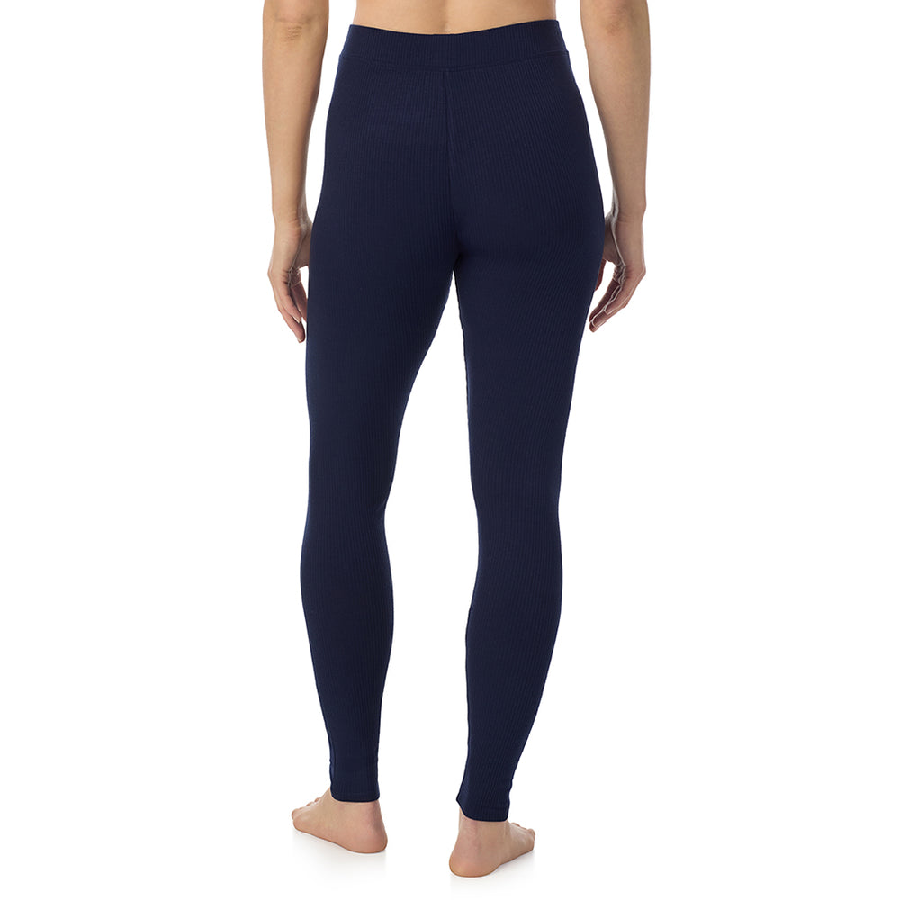 A lady is wearing a Navy Blazer Stretch Rib Legging