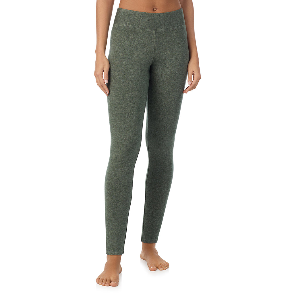 Soft Olive Heather; Model is wearing size S. She is 5’9”, Bust 34”, Waist 23”, Hips 35”@ A Lady is wearing Soft Olive Heather Ultra Cozy Legging