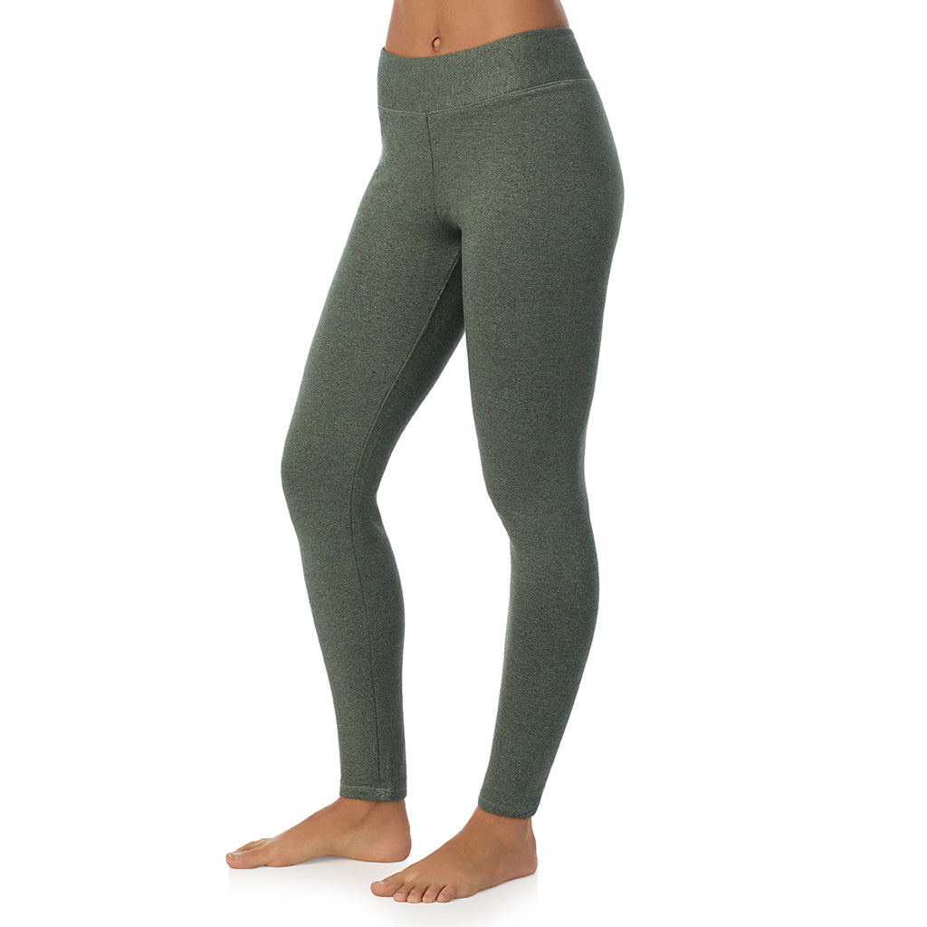 Soft Olive Heather; Model is wearing size S. She is 5’9”, Bust 34”, Waist 23”, Hips 35”@ A Lady is wearing Soft Olive Heather Ultra Cozy Legging