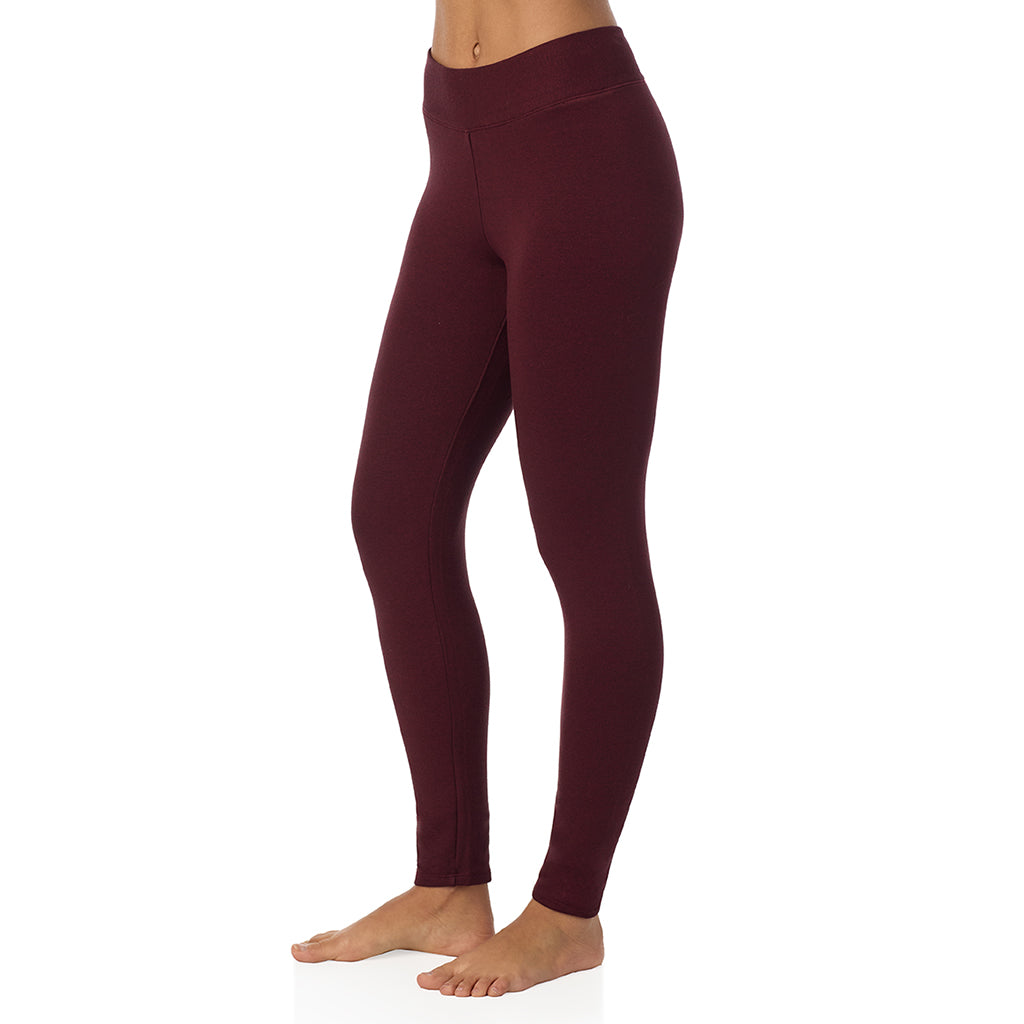  A Lady is wearing Cabernet Heather Ultra Cozy Legging