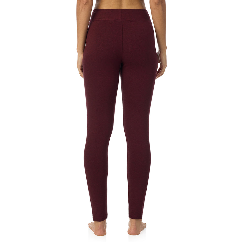 A Lady is wearing Cabernet Heather Ultra Cozy Legging