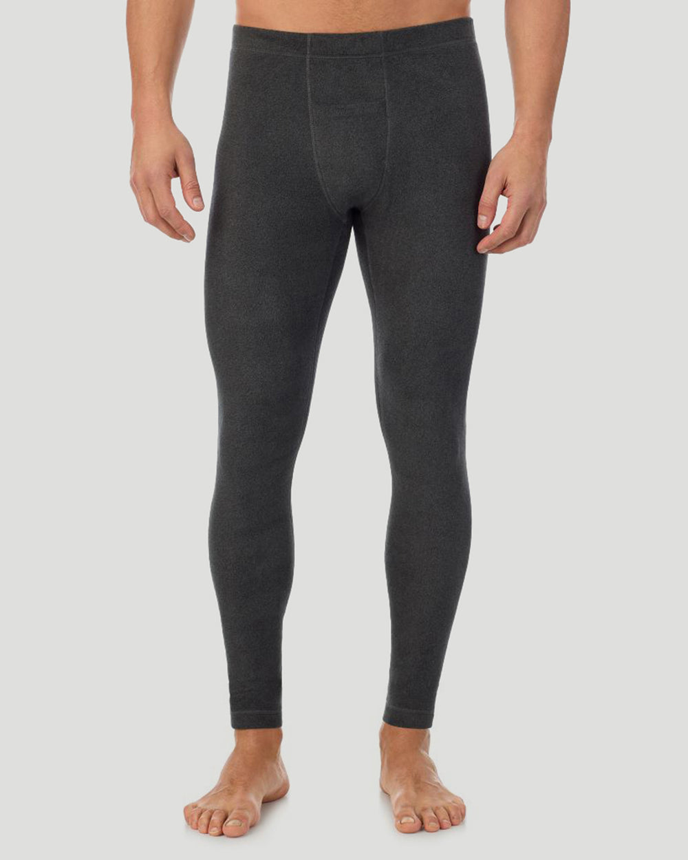 A man wearing black heathet  fleecewear pant.
