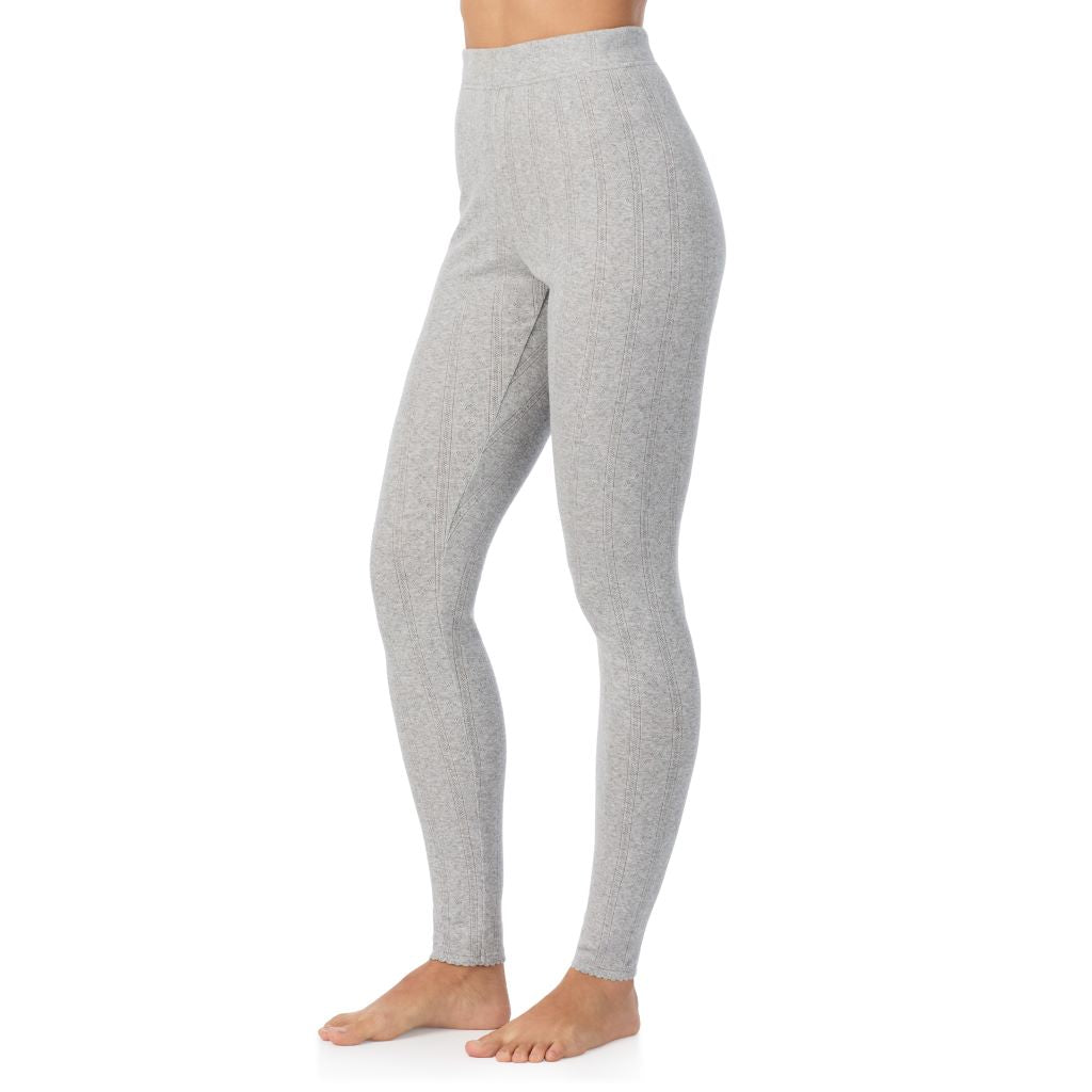 A lady is wearing Cotton Pointelle Legging
