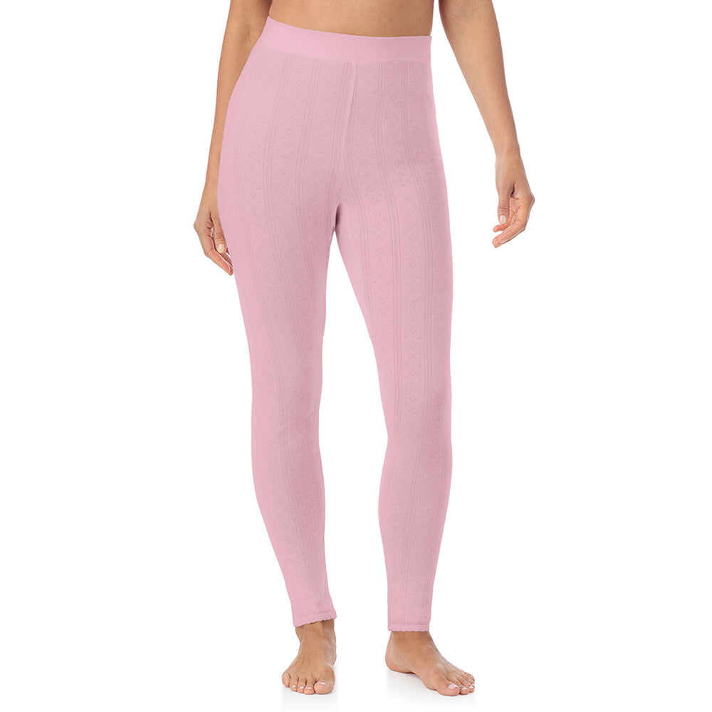 A lady is wearing Cotton Pointelle Legging