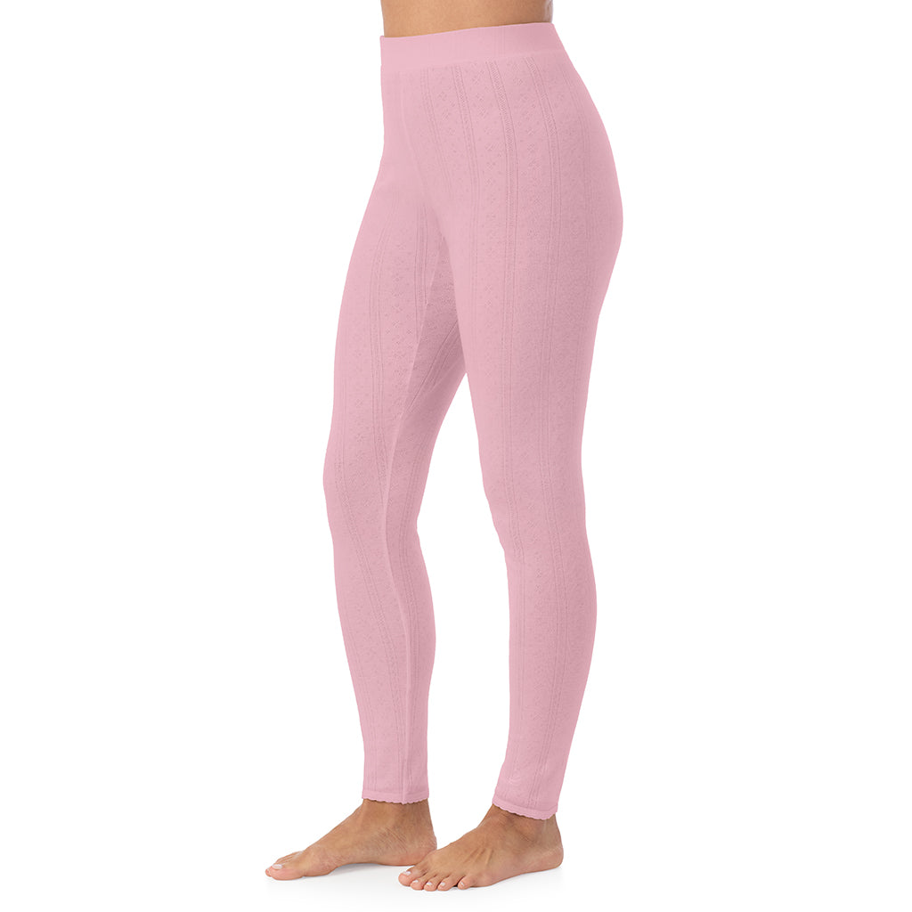 A lady is wearing Cotton Pointelle Legging
