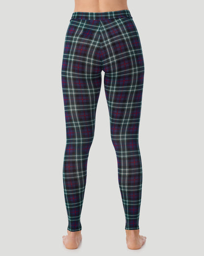  A lady wearing a Blackwatch Plaid Softwear With Stretch Legging in a back view pose