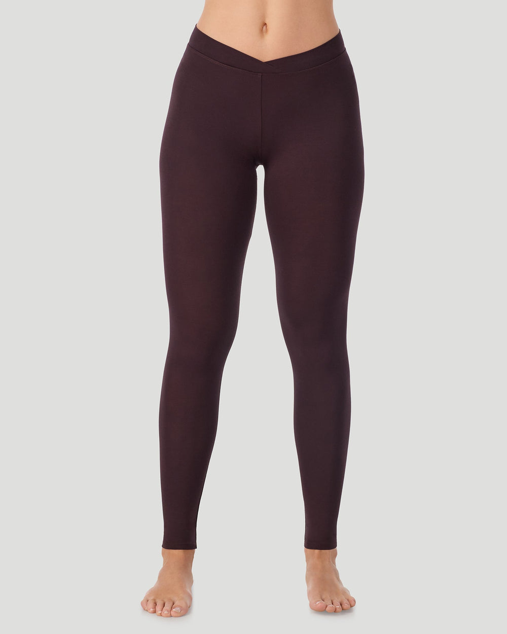 A Plus size lady wearing Mahogany Softwear With Stretch Long Sleeve V-Neck PLUS in a front view pose