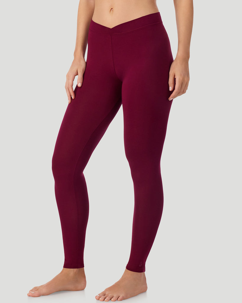  A lady wearing a Bordeaux Softwear With Stretch Legging in a front view side angle pose