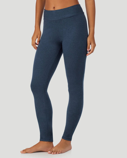  A Lady is wearing Deep Chambray Ultra Cozy Legging in a front side angle pose