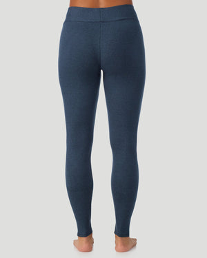  A Lady is wearing Deep Chambray Ultra Cozy Legging in a back view pose
