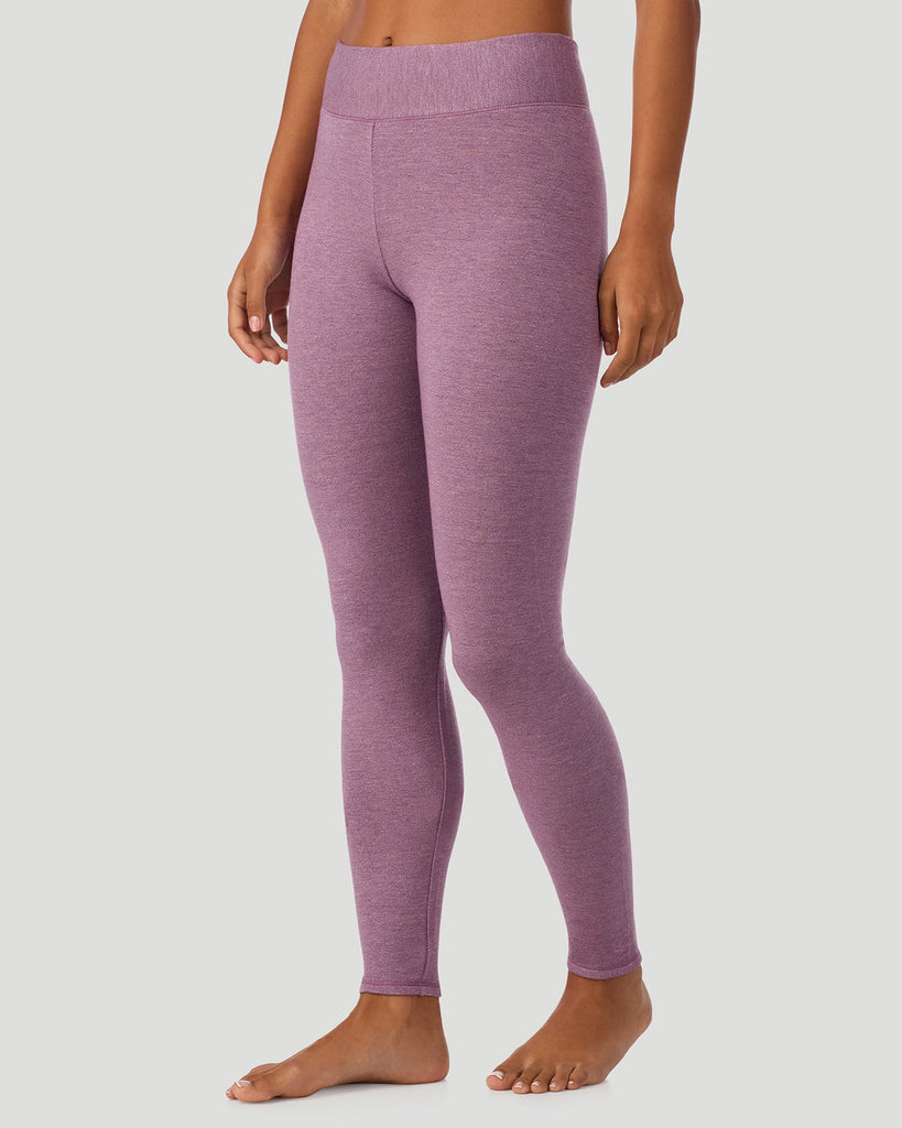  A Lady is wearing Dark Amethyst Ultra Cozy Legging in a front side angle pose