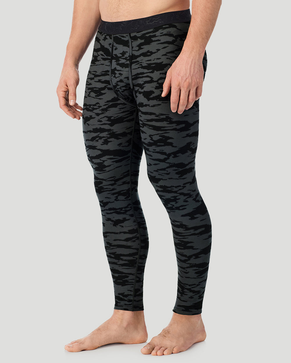A man wearing Black Print ClimateSport Pant in a front view side angle pose