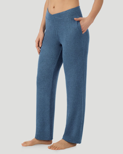  A lady wearing Deep Chambray SoftKnit Lounge Pant in a front view pose