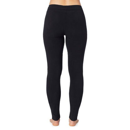 Black;Model is wearing size S. She is 5’9”, Bust 32”, Waist 25.5”, Hips 36”.@A lady wearing fleecewear with stretch legging