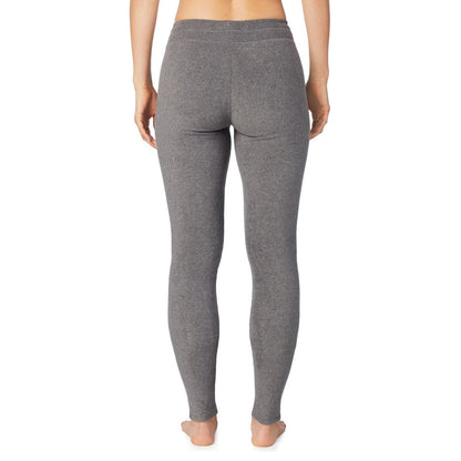 Charcoal Heather;Model is wearing size S. She is 5’9”, Bust 32”, Waist 25.5”, Hips 36”.@A lady wearing fleecewear with stretch legging