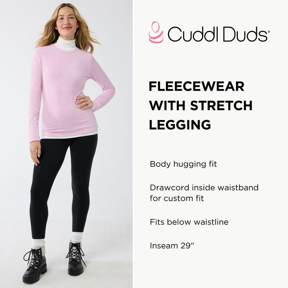 A lady wearing a fleecewear with stretch legging