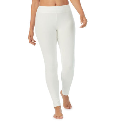 Off White;Model is wearing size S. She is 5’9”, Bust 32”, Waist 25.5”, Hips 36”.@A lady wearing fleecewear with stretch legging