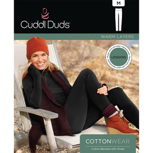 A lady wearing black cottonwear legging