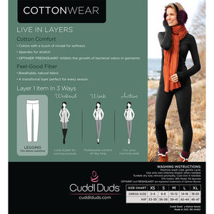 A lady wearing black cottonwear legging