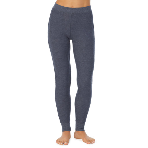 Warm Essentials by Cuddl Duds Women's Waffle Thermal Leggings - Graphite  Heather L