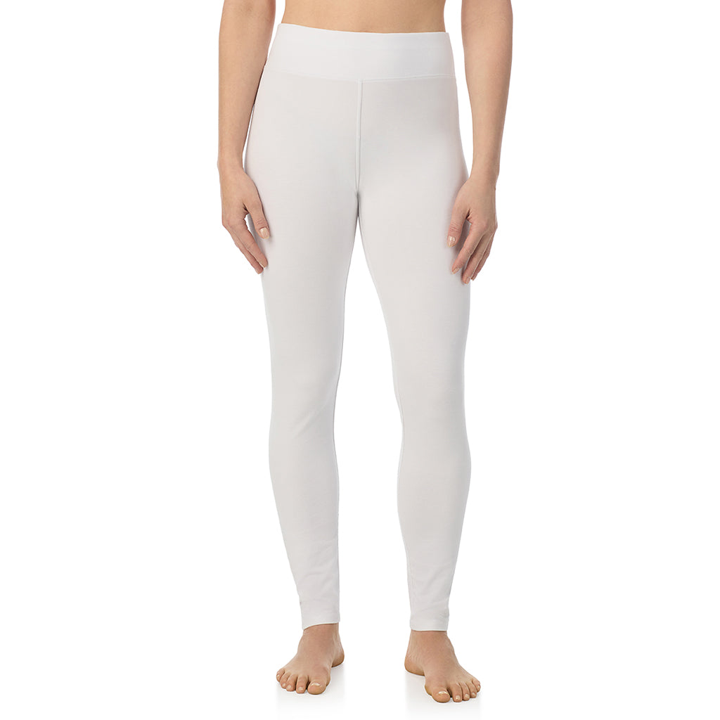 White; Model is wearing a size S. She is 5’9”, Bust 34”, Waist 25”, Hips 36”@A lady wearing White cottonwear legging