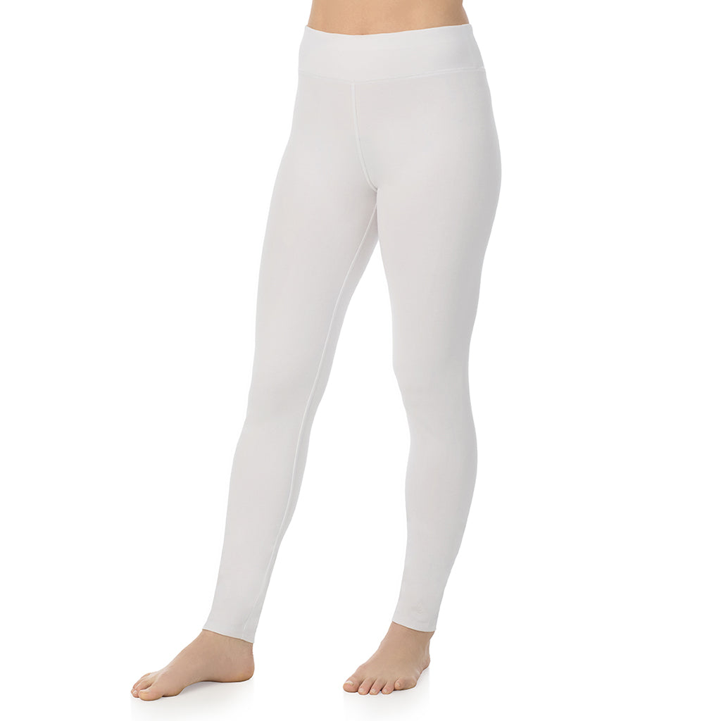 White; Model is wearing a size S. She is 5’9”, Bust 34”, Waist 25”, Hips 36”@A lady wearing White cottonwear legging