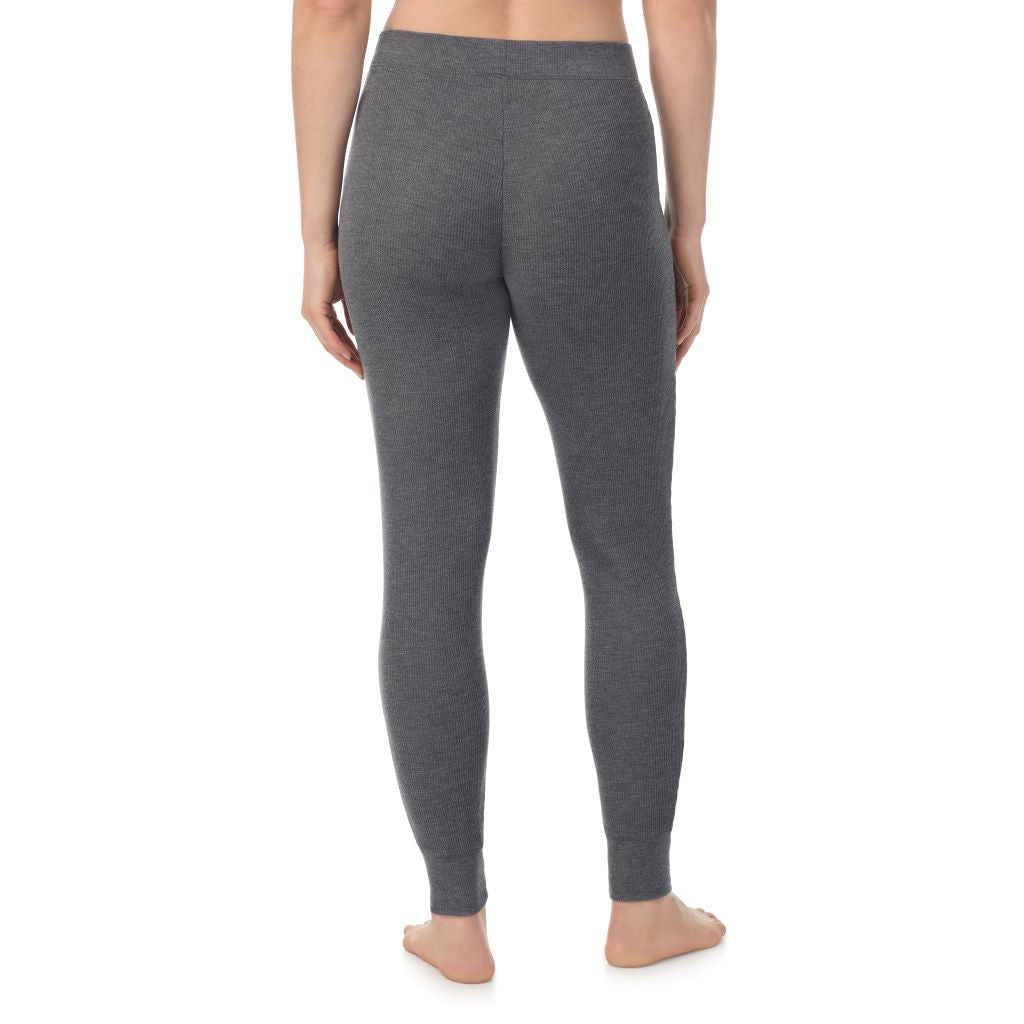  A Lady is wearing Stone Grey Heather Cozy Stretch Thermal Legging