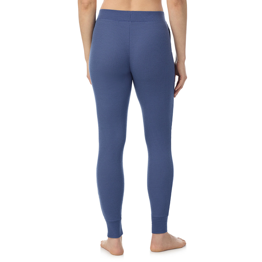 Smoke Blue; Model is wearing a size S. She is 5’9”, Bust 34”, Waist 25”, Hips 36”@ A Lady is wearing Smoke Blue Cozy Stretch Thermal Legging