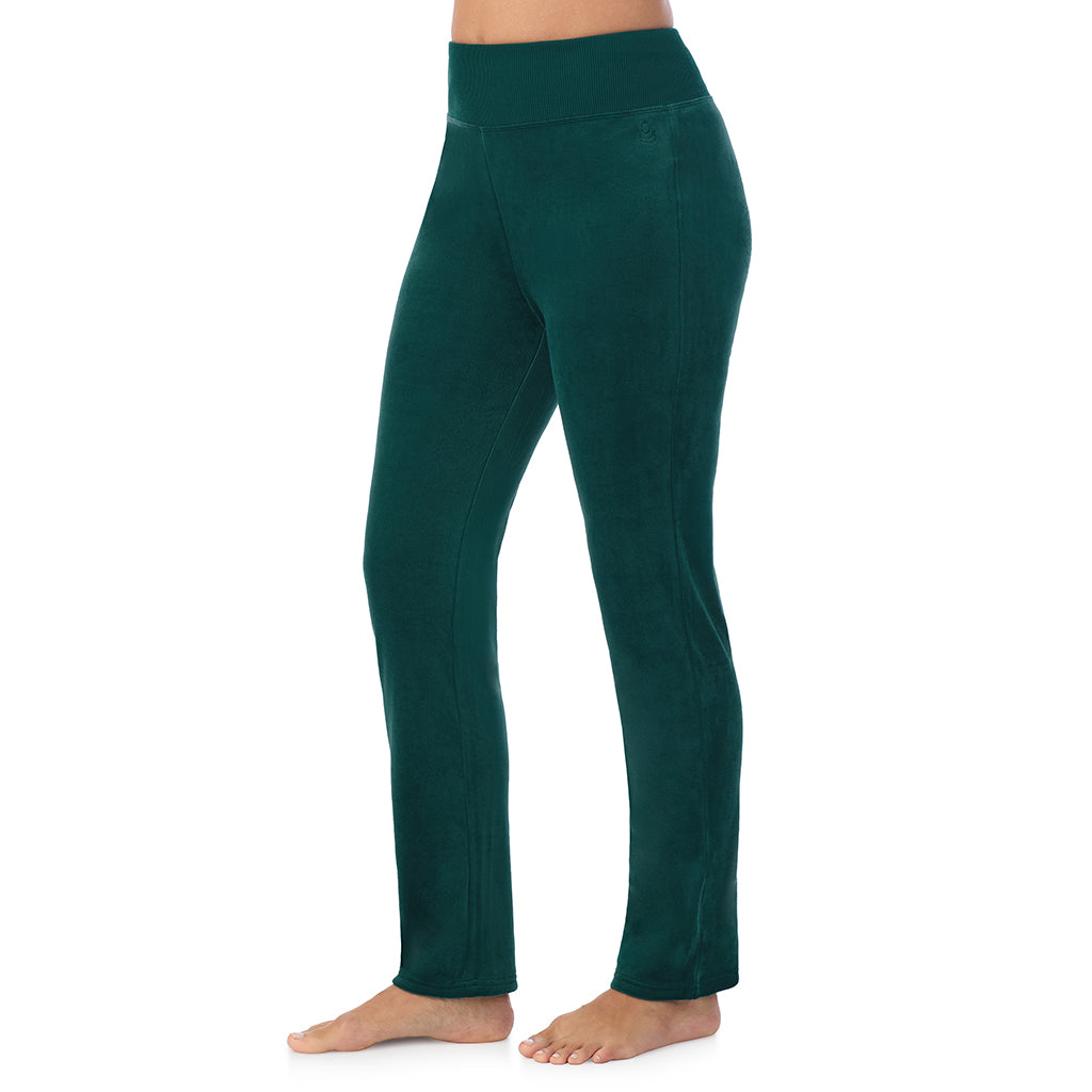 A lady wearing Stretch Velour Boot Cut Legging
