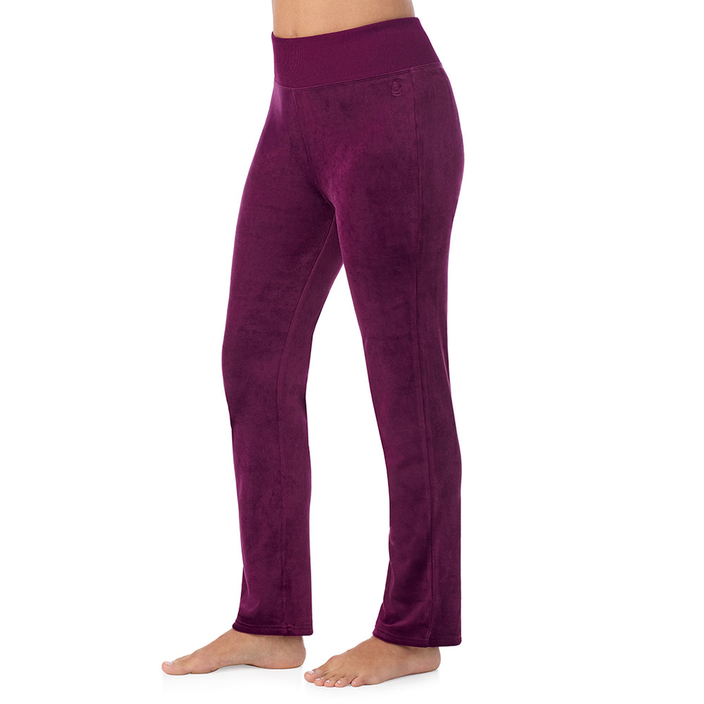 A lady wearing Stretch Velour Boot Cut Legging