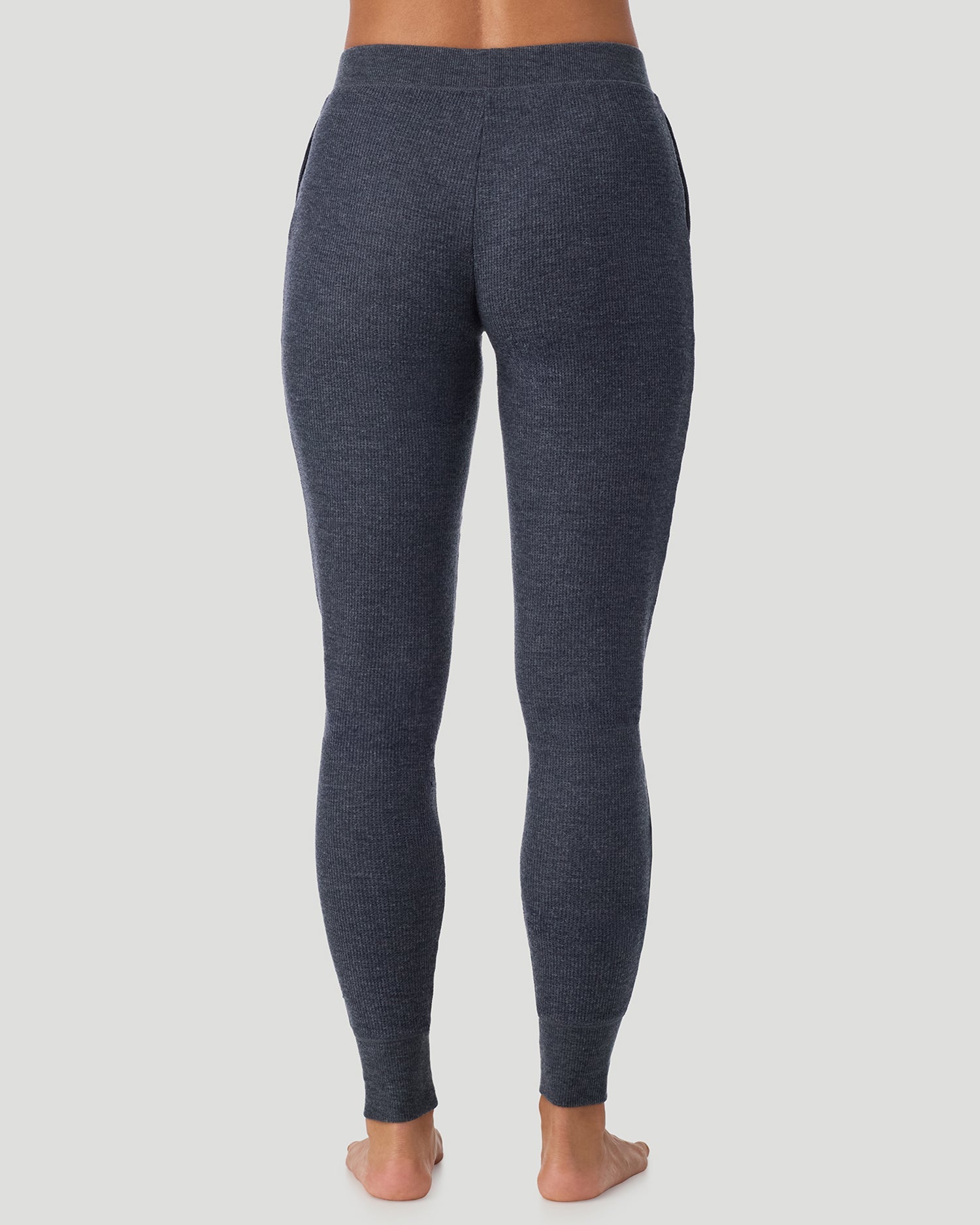 A lady wearing Cozy Stretch Thermal Legging in Medieval Blue Heather