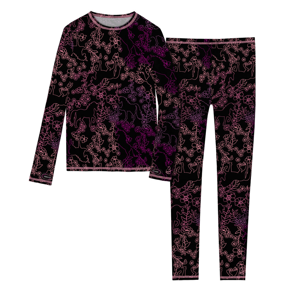 Girls Comfortech Stretch Poly 2 pc. Long Sleeve Crew & Pant Set !92% Polyester, 8% Spandex!