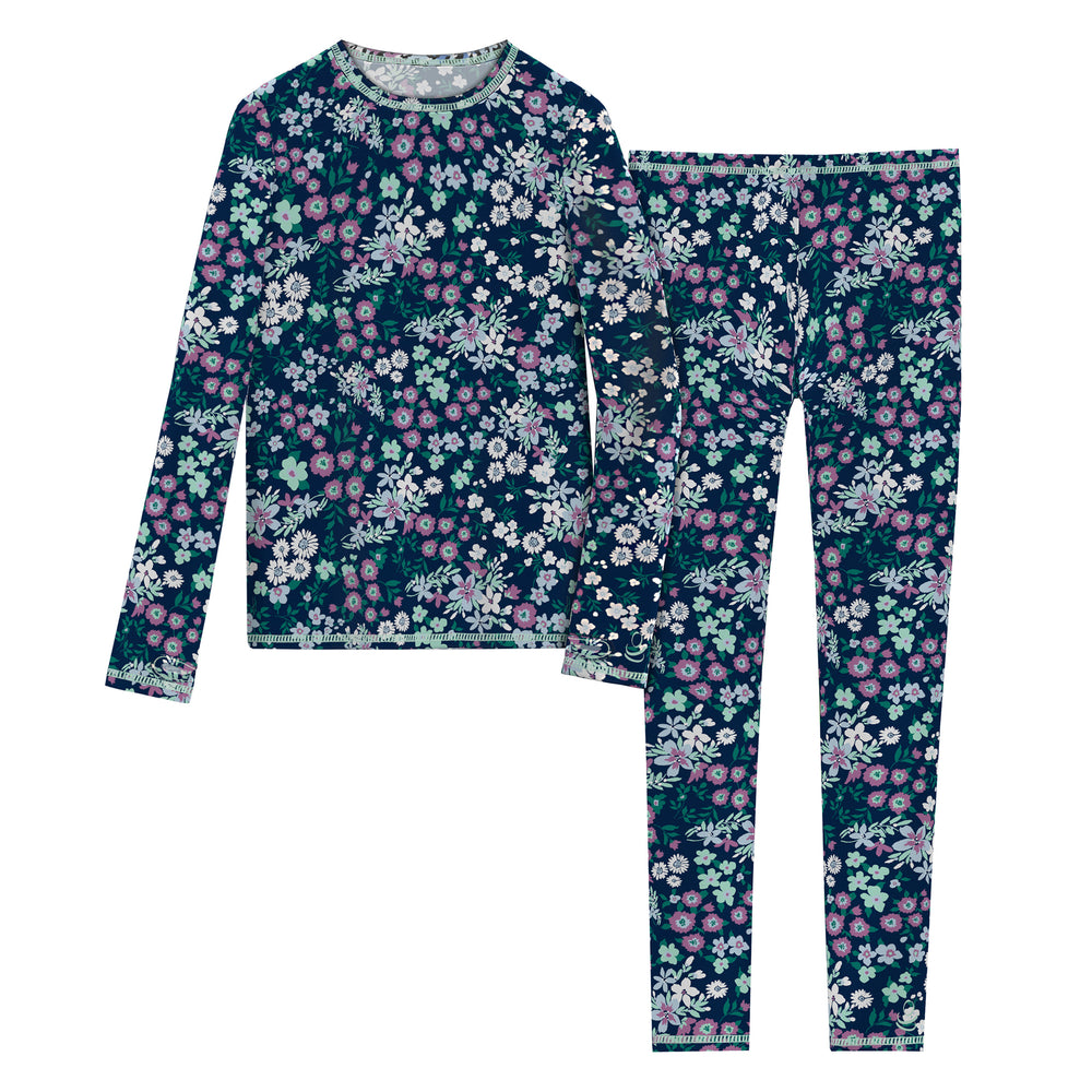 Girls Comfortech Stretch Poly 2 pc. Long Sleeve Crew & Pant Set !92% Polyester, 8% Spandex!