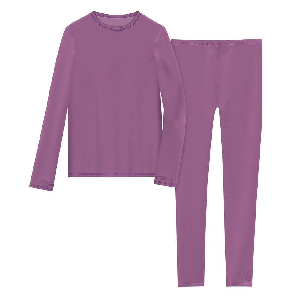 Girls Comfortech Stretch Poly 2 pc. Long Sleeve Crew & Pant Set !92% Polyester, 8% Spandex!