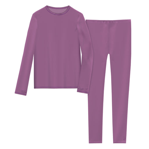 Berry Purple;@Girls Comfortech Stretch Poly 2 pc. Long Sleeve Crew & Pant Set