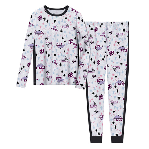 Ski Slopes;@Girls Fleece 2 pc. Long Sleeve Crew & Pant Set