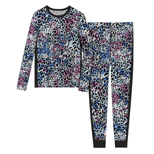 Blue Leopard;@Girls Fleece 2 pc. Long Sleeve Crew & Pant Set