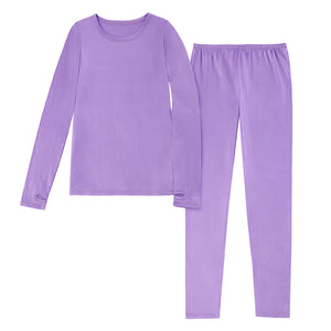  A girl French Violet Girls Comfortech Stretch Poly 2 pc. Long Sleeve Crew & Pant Set !92% Recycled Polyester, 8% Spandex!
