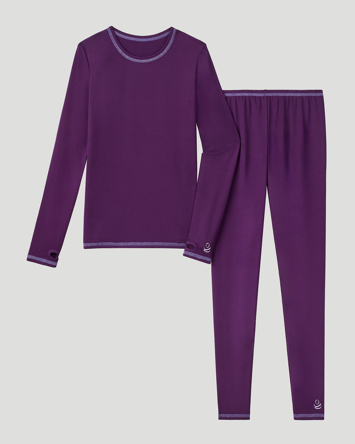  Dark Plum Girls Comfortech Stretch Poly 2 pc. Long Sleeve Crew &amp; Pant Set