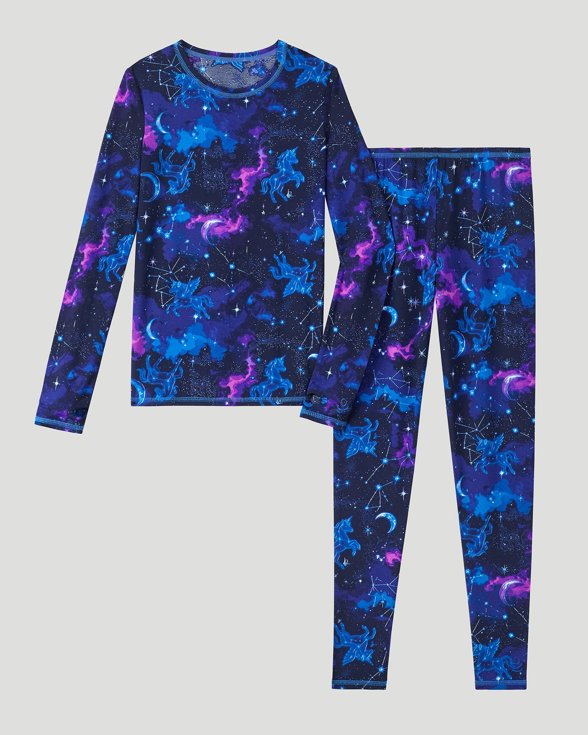  A Celestial Unicorns Girls Comfortech Stretch Poly 2 pc. Long Sleeve Crew &amp; Pant Set