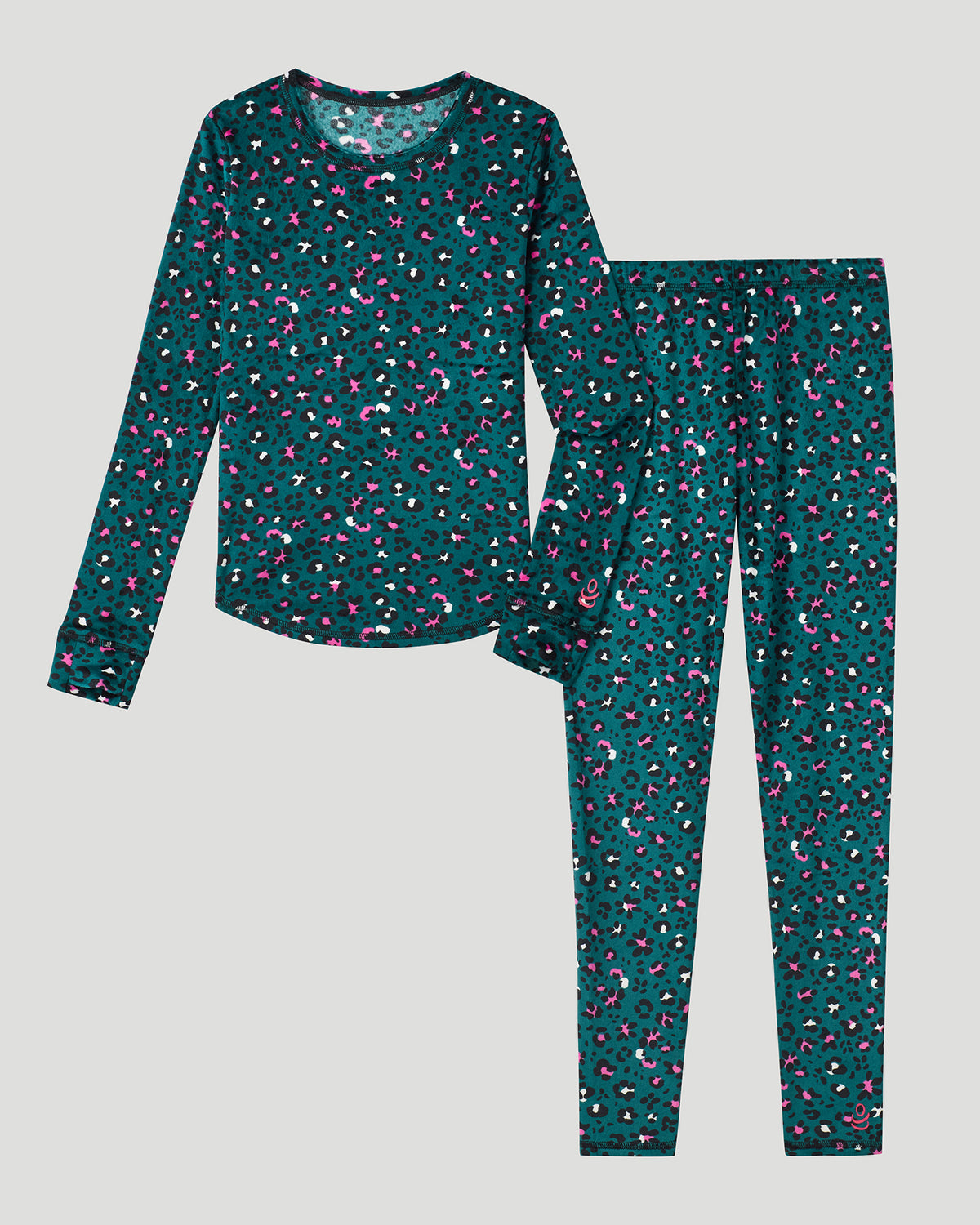 Teal Leopard; @ Teal Leopard Girls Proplush Velour 2pc. Long Sleeve Crew & Pant Set