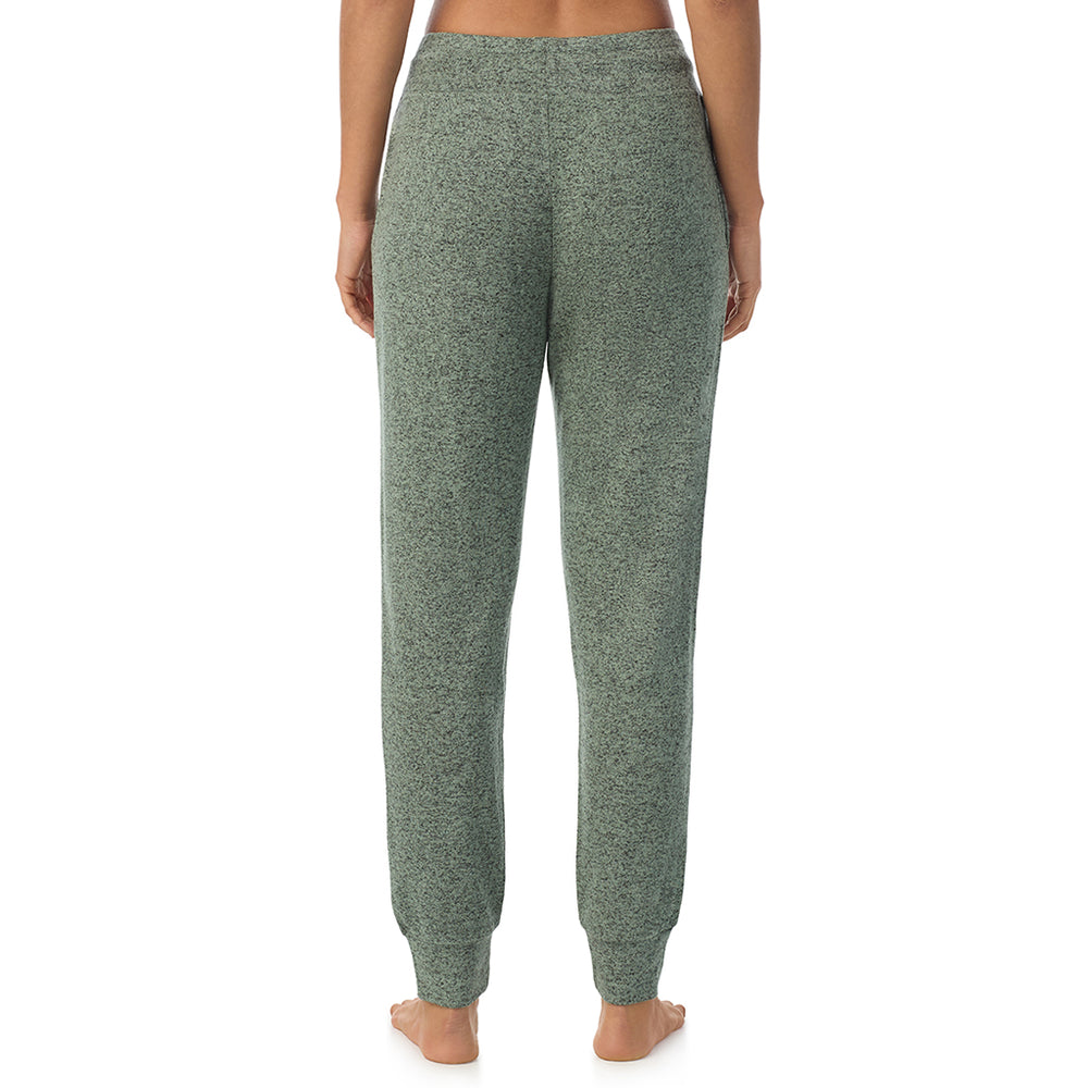 A Lady is wearing Marled Soft Olive Soft Knit Jogger