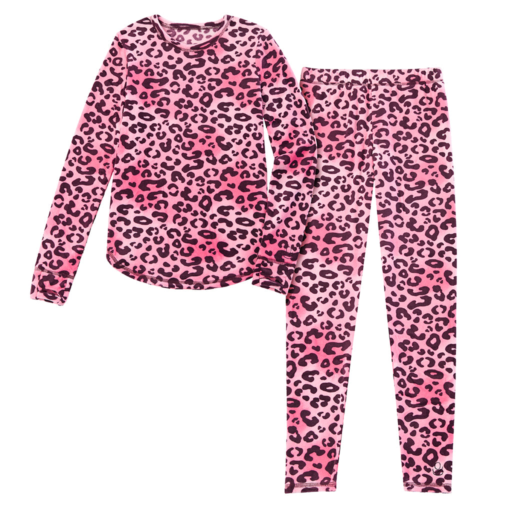 Pink Blur Leopard; @ A Pink Blur Leopard Girls Proplush Velour 2pc. Long Sleeve Crew & Pant Set