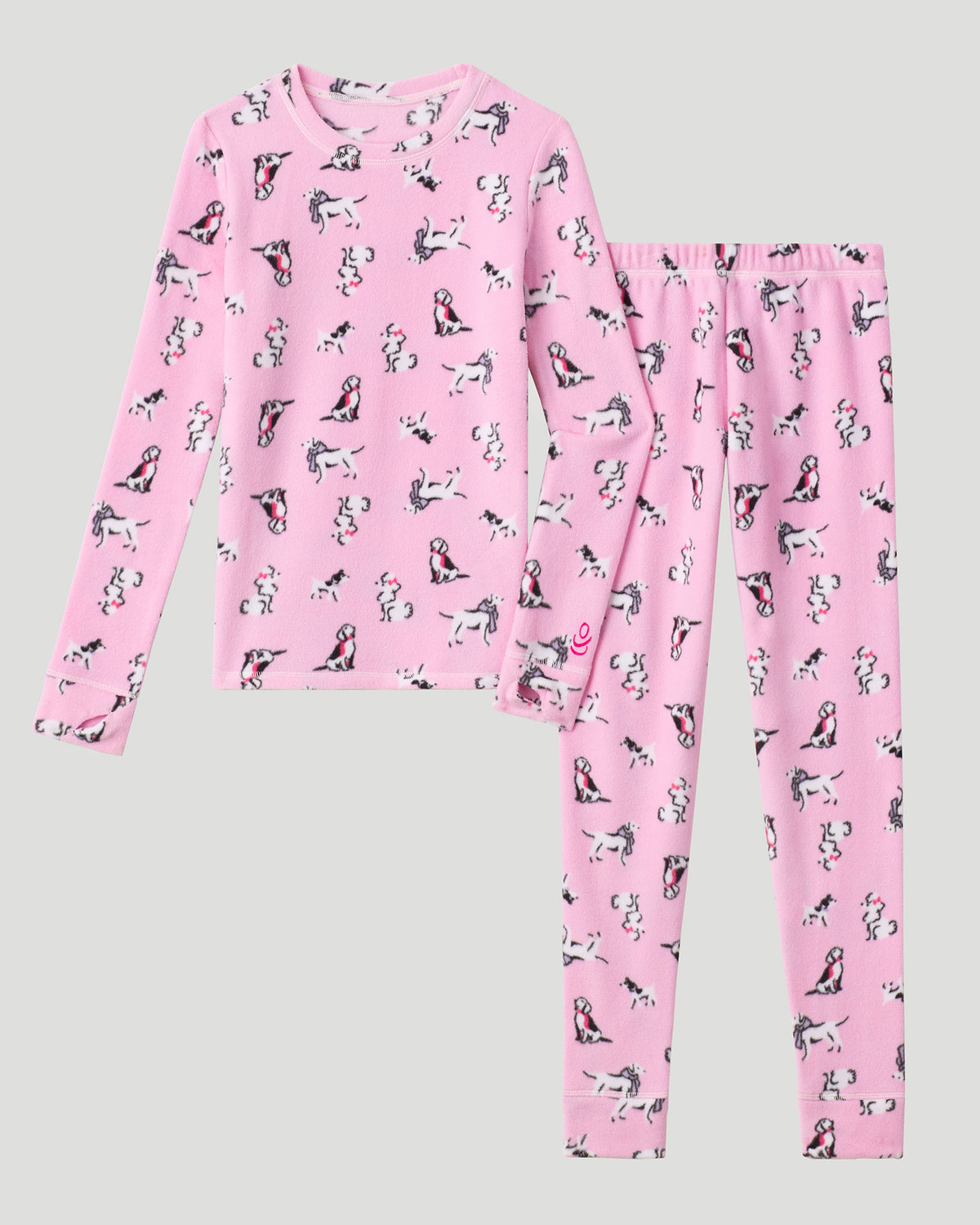 Pink Pups; @ A Pink Pups Girls Fleecewear With Stretch 2 pc. Long Sleeve Crew & Legging Set